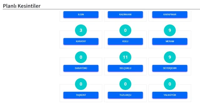 10 Kasım Konya elektrik kesintisi! GÜNCEL KESİNTİLER! Konya'da elektrik ne zaman gelecek?