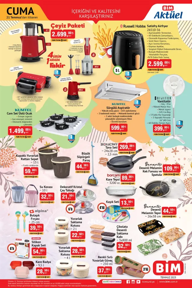 BİM AKTÜEL ÜRÜNLER: 21 Temmuz Bim aktüel ürünler kataloğu! Bugün Bim'e hangi aktüel ürünler gelecek?