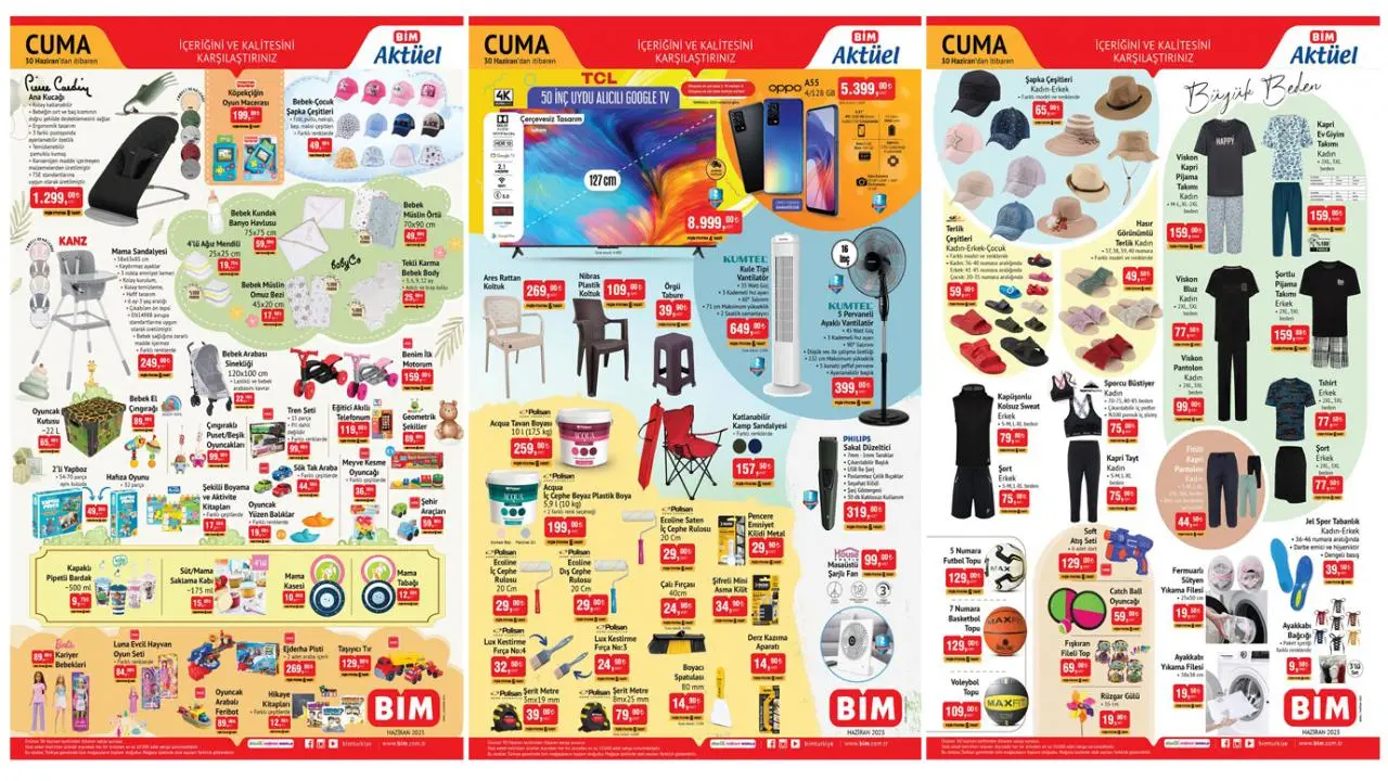 BİM Aktüel 30 Haziran 2023 Kataloğu Belli Oldu! Mama sandalyesi, ana kucağı, vantilatör, plastik boya