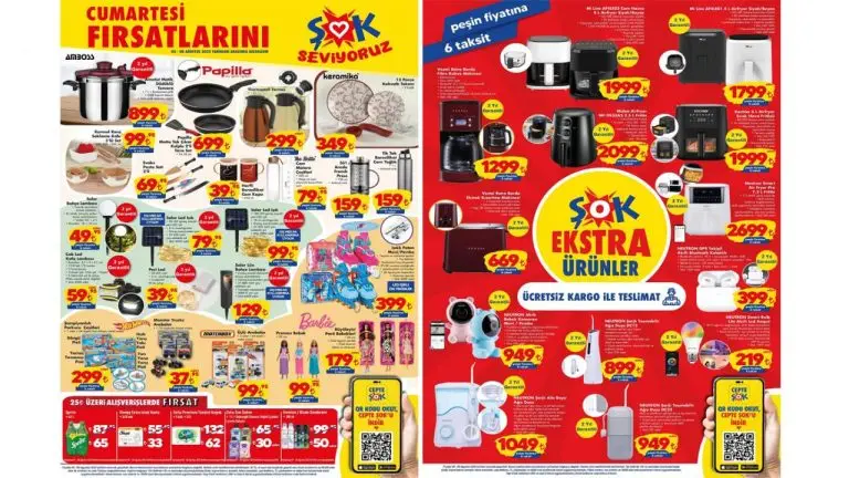 ŞOK 6 Ağustos 2023 aktüel kataloğu! Airfyer, solar lamba, filtre kahve makinesi, bebek kamera...
