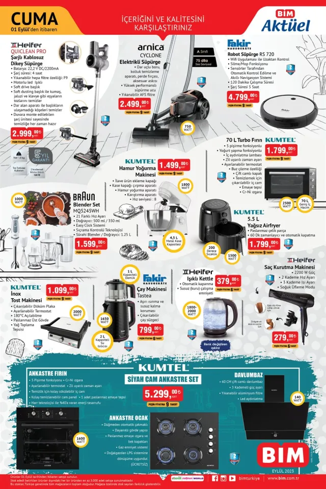 BİM AKTÜEL ÜRÜNLER KATALOĞU: 2 Eylül Cumartesi Bugün Bim'e hangi aktüel ürünler gelecek?