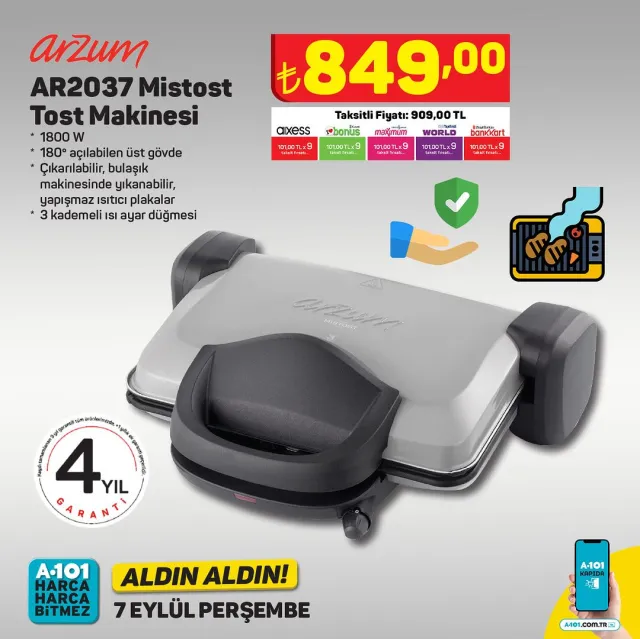 A101 4- 10 Eylül kataloğu: A101'e gelen ürünler! A101 bu hafta katalog ürünleri neler? A101'e gelecek ürünler ve A101 fiyat listesi!