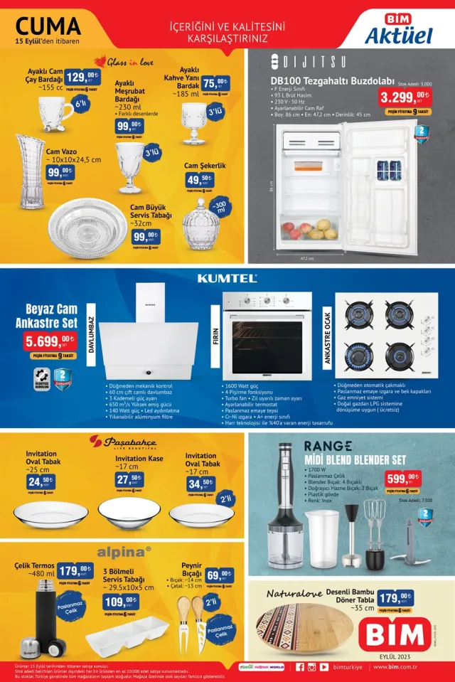 BİM 15 EYLÜL 2023 KATALOG | Bu Cuma BİM'de hangi ürünler var, neler var? 15 Eylül Cuma BİM aktüel ürünleri neler?