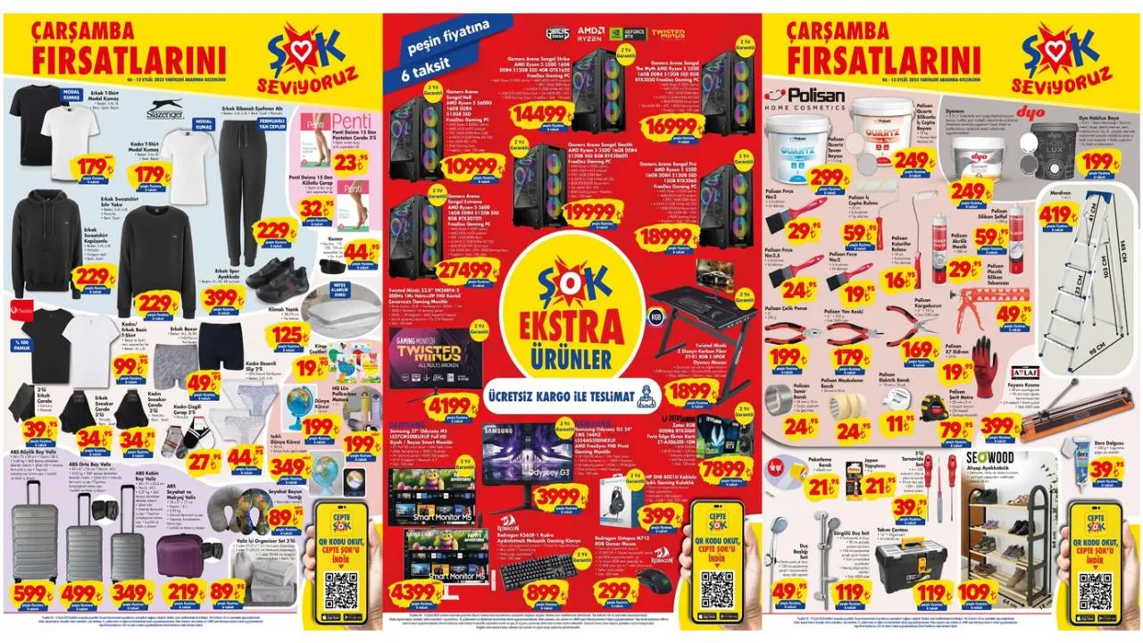 ŞOK 7 Eylül 2023 aktüel kataloğu yayınlandı! Ayçiçek yağı, un, hırdavat, tekstil, züccaciye.....