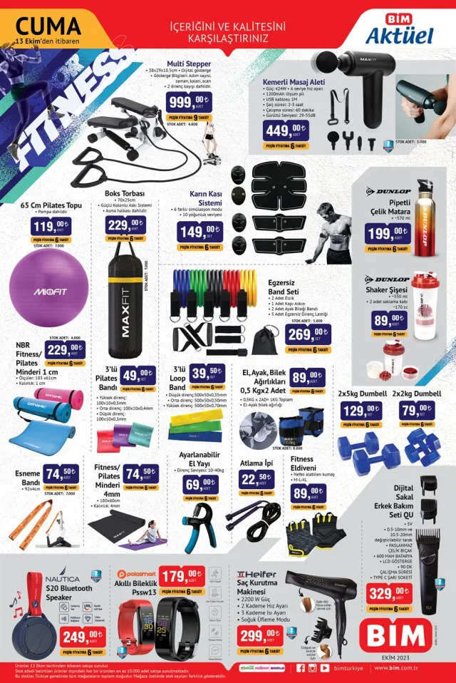 BİM Aktüel Ürünler Kataloğu 13 Ekim: Fitness Malzemeleri, Oyuncaklar ve Daha Fazlası!
