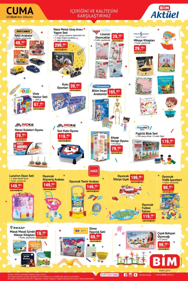BİM Aktüel Ürünler Kataloğu 13 Ekim: Fitness Malzemeleri, Oyuncaklar ve Daha Fazlası!
