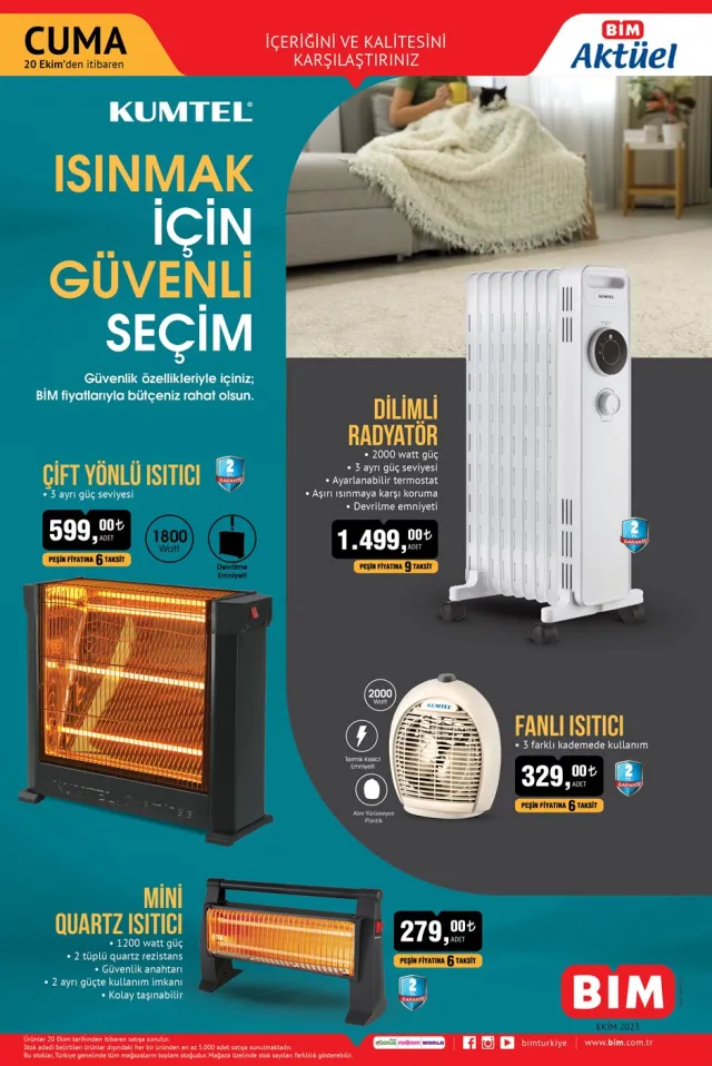 BİM Aktüel Ürünler Kataloğu 18 Ekim: Isıtıcı, televizyon, oyuncak