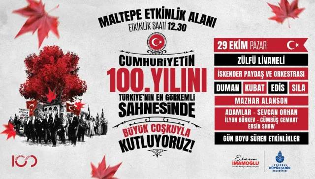 29 EKİM CUMHURİYET BAYRAMI ETKİNLİĞİ: İstanbul 29 Ekim konser, kutlamalar nerede ve saat kaçta? Bayram etkinlik takvimi!