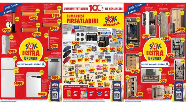 ŞOK 21 Ekim 2023 aktüel kataloğu yayınlandı! UFO ısıtıcı, ankastre set, airfryer ızgara teli,...