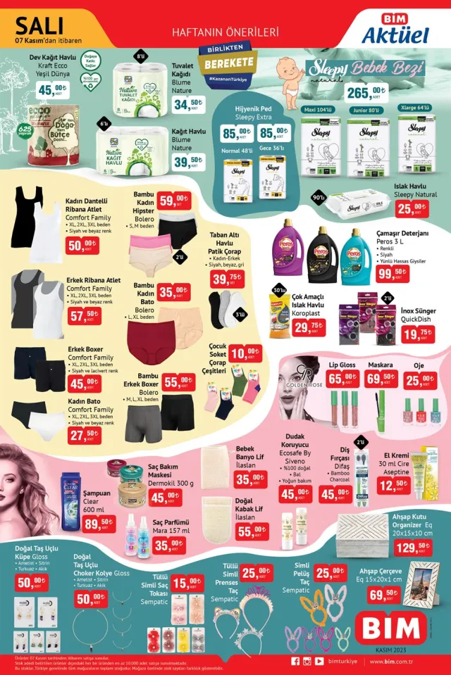 BİM Aktüel Ürünler Kataloğu 2 Kasım: İç giyim, bakım malzemeleri, indirimler ve Daha Fazlası