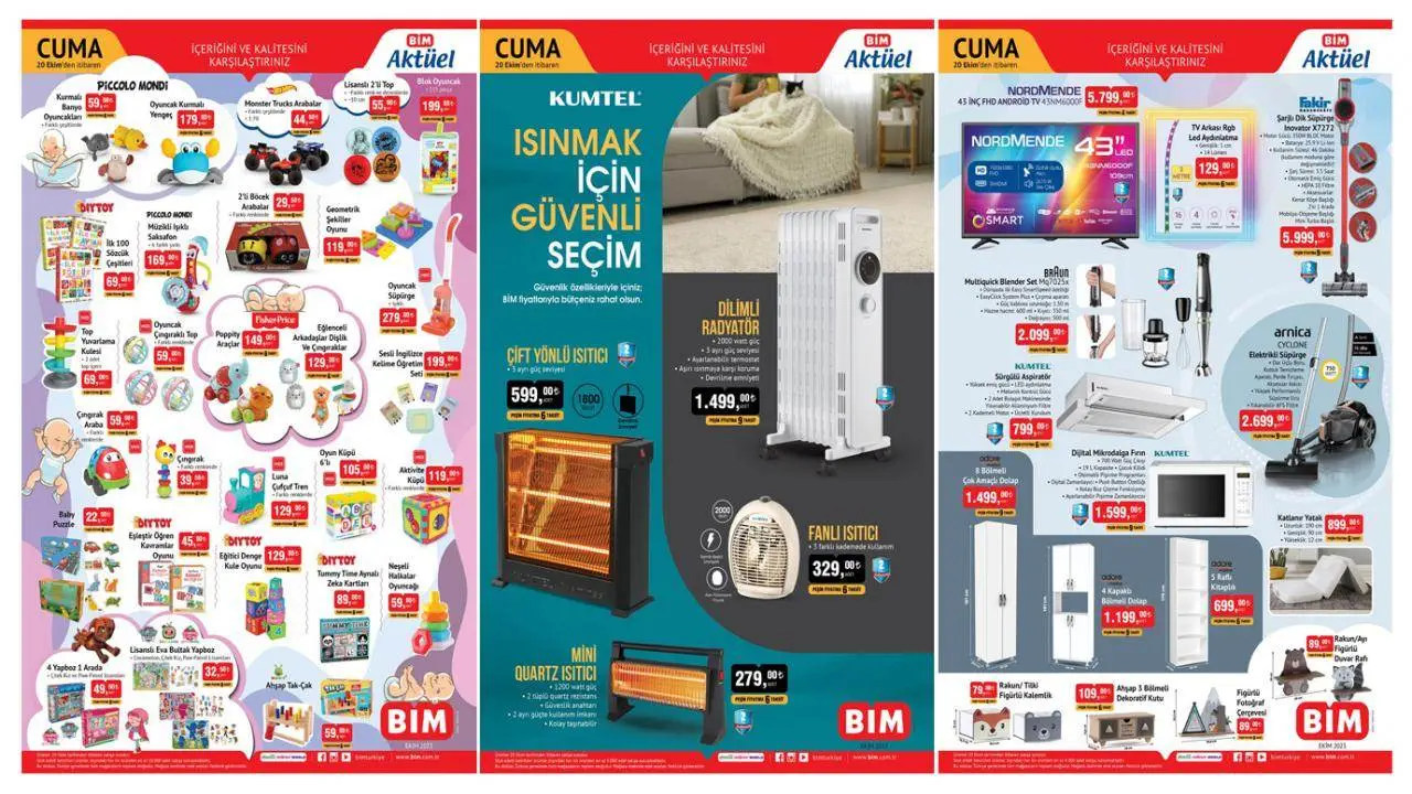 BİM 20 Ekim 2023 aktüel kataloğu yayınlandı! Elektrikli ısıtıcı, mont, kazak, bebek tekstili,...