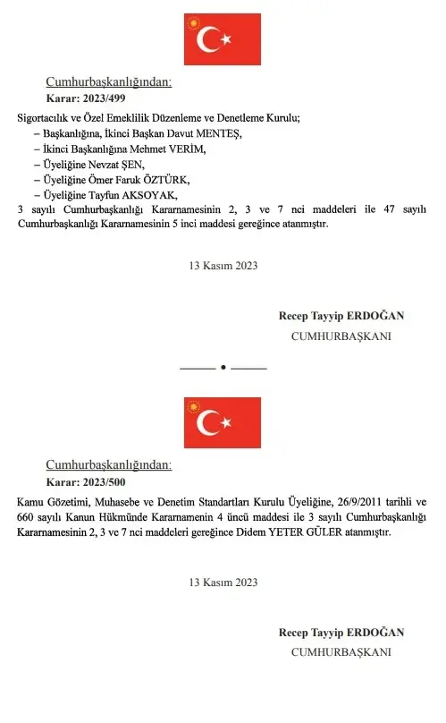 Büyükelçi atamaları Resmi Gazete'de yayınlandı! 14 Kasım Resmi Gazete atama kararları neler?