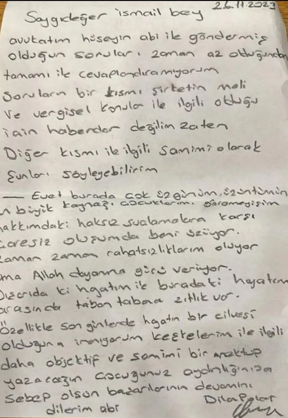 Dilan Polat'ın mektubu! Dilan Polat kime mektup yazdı?