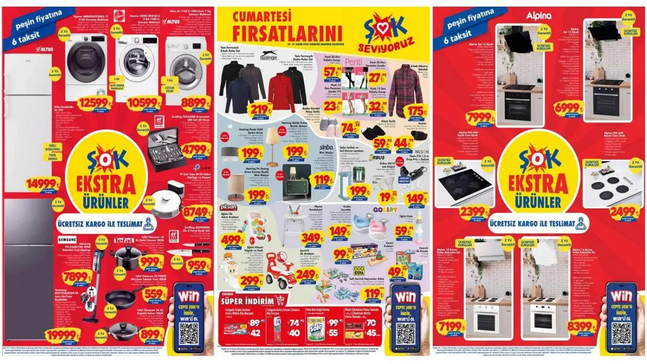 ŞOK 18 Kasım 2023 Aktüel Kataloğu Yayınlandı! Ankastre ocak-davlumbaz, avize, kadın-erkek pol...