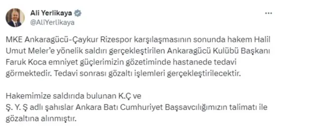 Halil Umut Meler'e kim saldırdı? Ankaragücü Başkanı Faruk Koca tutuklandı mı?