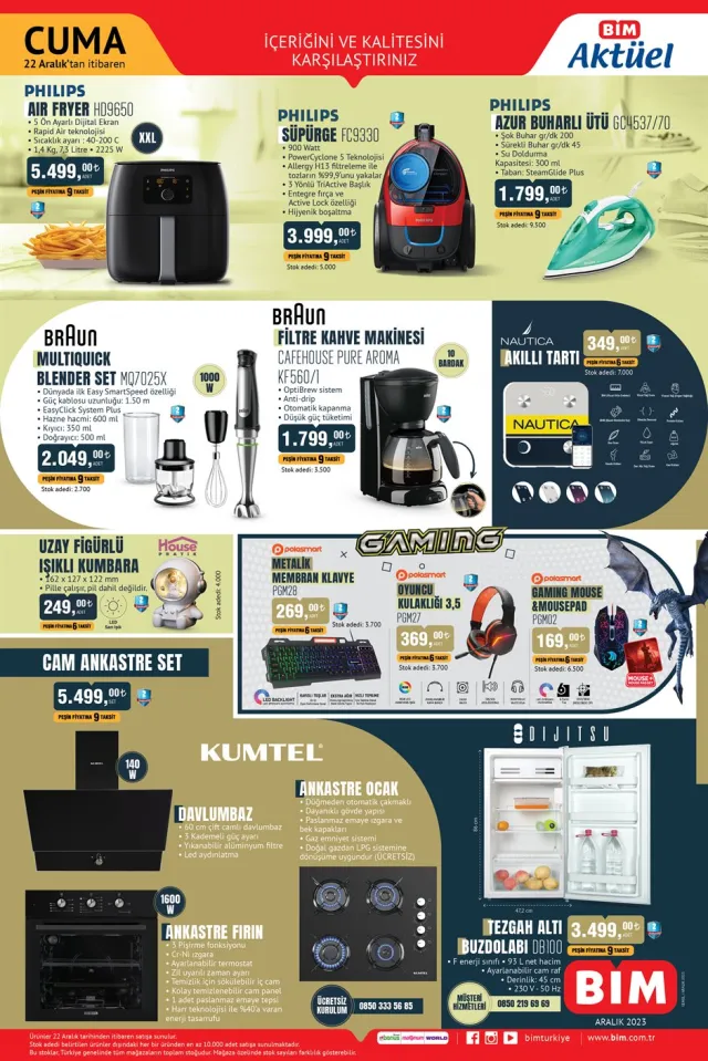 22 Aralık BİM Aktüel Ürünler Kataloğu! Bugün BİM'de hangi ürünler var? Bu hafta BİM'e hangi ürünler geldi?