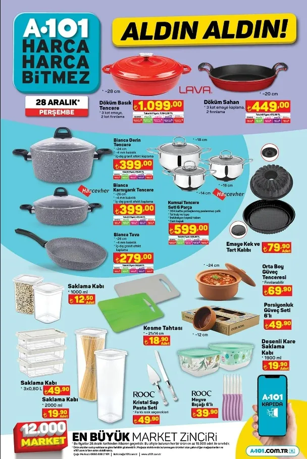 A101 aktüel ürünler kataloğu yayınlandı! 28-29 Aralık A101 bu hafta katalog ürünleri neler? A101'e gelecek ürünler ve A101 fiyat listesi!