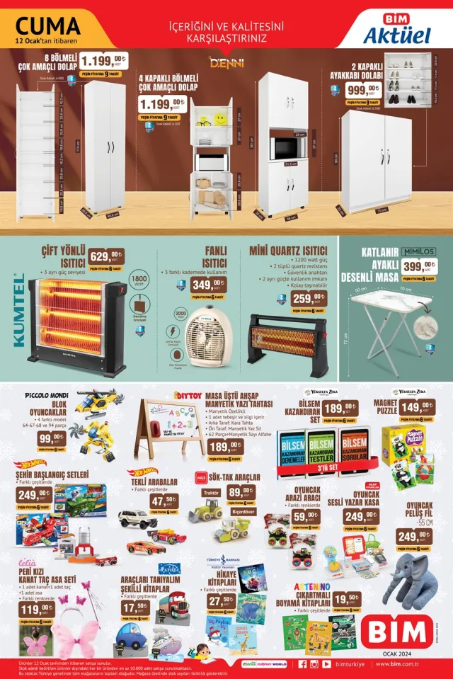 BİM AKTÜEL KATALOĞU 9-12 OCAK YAYINLANDI | BİM bu hafta katalog ürünleri neler? BİM'e gelecek ürünler ve BİM fiyat listesi!