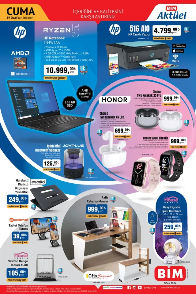 BİM AKTÜEL ÜRÜNLER KATALOĞU | 19 Ocak Bugün, bu hafta Bim'e hangi ürünler gelecek? Bim aktüel ürünlerde neler var?