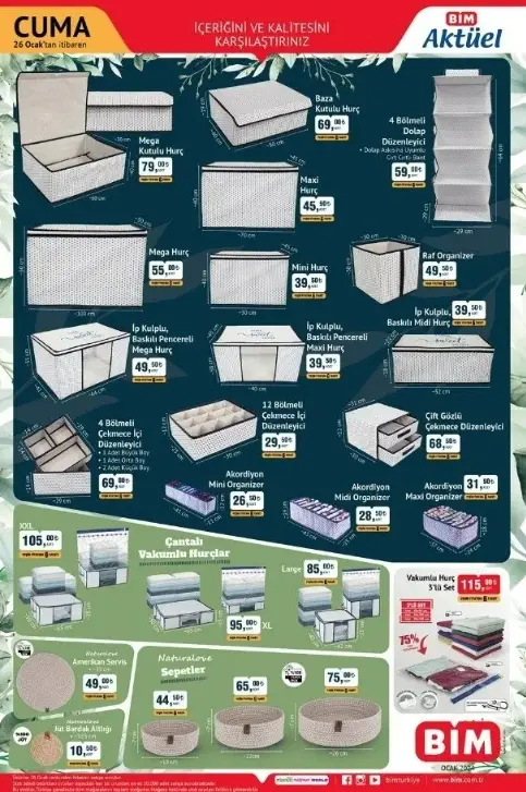 BİM AKTÜEL KATALOĞU 24-26 OCAK YAYINLANDI | BİM bu hafta katalog ürünleri neler? BİM'e gelecek ürünler ve BİM fiyat listesi!