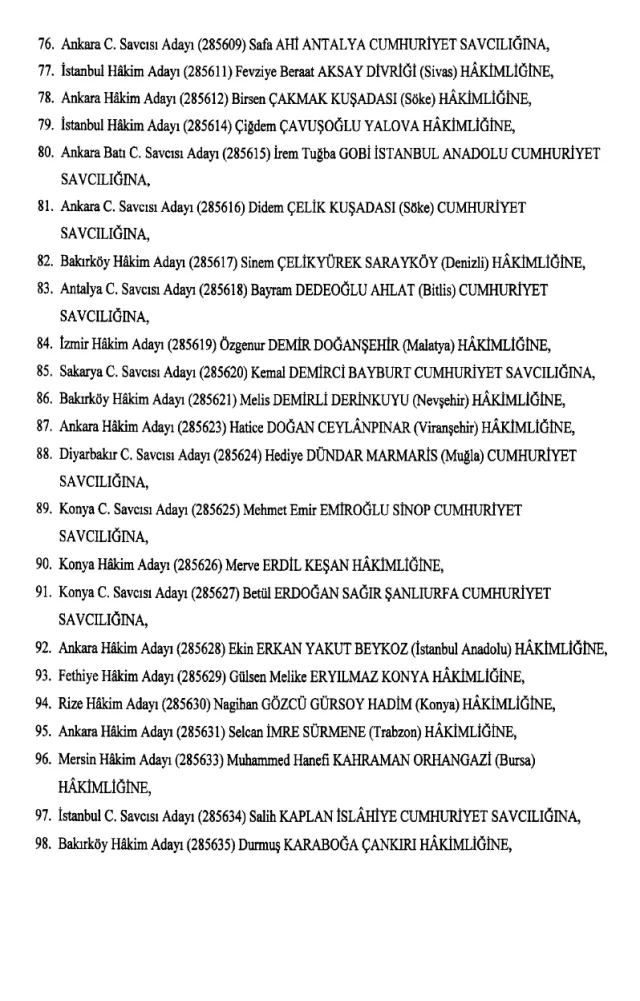 HSK atama kararnamesi 24 Şubat Cumartesi yayınlandı! Hakim ve Savcılar atama kararları PDF indir, OKU!