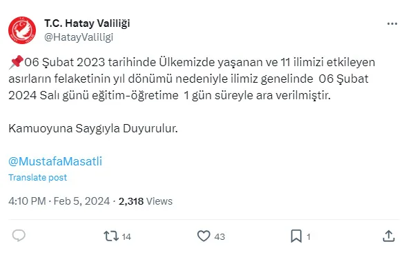 6 ŞUBAT'TA ADIYAMAN'DA OKULLAR TATİL Mİ? YARIN HANGİ İLLERDE OKULLAR TATİL OLACAK?