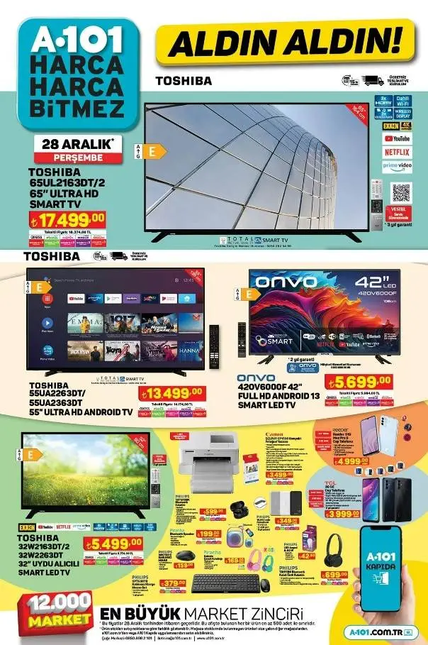 A101 aktüel ürünler kataloğu yayınlandı! 28-29 Aralık A101 bu hafta katalog ürünleri neler? A101'e gelecek ürünler ve A101 fiyat listesi!