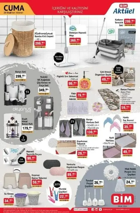 BİM AKTÜEL KATALOĞU 24-26 OCAK YAYINLANDI | BİM bu hafta katalog ürünleri neler? BİM'e gelecek ürünler ve BİM fiyat listesi!