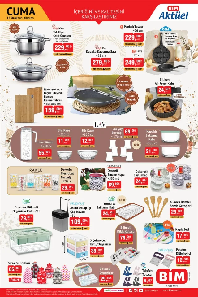 BİM AKTÜEL KATALOĞU 9-12 OCAK YAYINLANDI | BİM bu hafta katalog ürünleri neler? BİM'e gelecek ürünler ve BİM fiyat listesi!