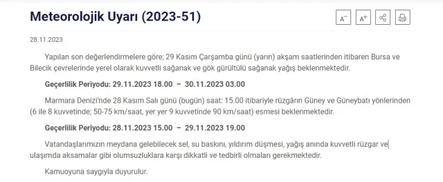 Bursa yarın okullar tatil mi 29 Kasım?