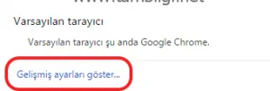 Google Chrome Ayarları Sıfırlama