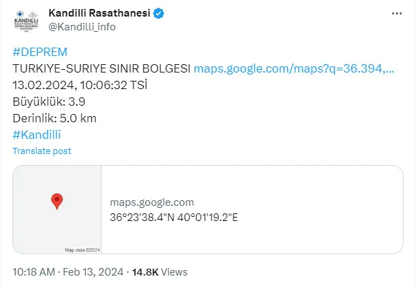 Deprem mi oldu? Şanlıurfa'da deprem mi oldu? Deprem hissedildi mi?
