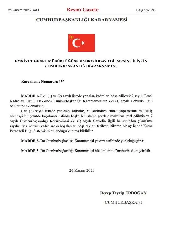 EMNİYET GENEL MÜDÜRLÜĞÜ'NE 10 BİN KADRO AÇILDI: Resmi Gazete'de emniyete 10 bin yeni memur alımı yayınlandı!