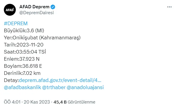 Erzincan deprem mi oldu? SON DAKİKA! Az önce nerede deprem oldu?