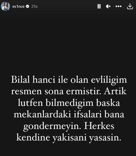 Esin Çepni ve Bilal Hancı boşandı mı? Neden, ne zaman boşandı?