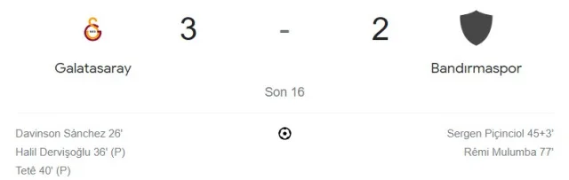 Galatasaray - Bandırmaspor maçı kaç kaç, bitti mi? MAÇ SKORU! Galatasaray - Bandırmaspor maçı kaç kaç, canlı maç skoru!