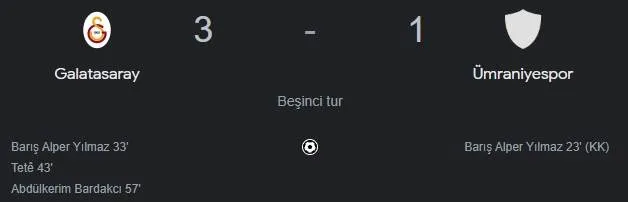 Galatasaray - Ümraniyespor maçı kaç kaç, bitti mi? MAÇ SKORU! Galatasaray - Ümraniyespor maçı kaç kaç, canlı maç skoru! Canlı maç anlatımı!