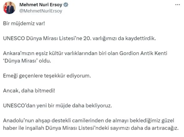 Gordion UNESCO Dünya Miras Listesi'nde mi?