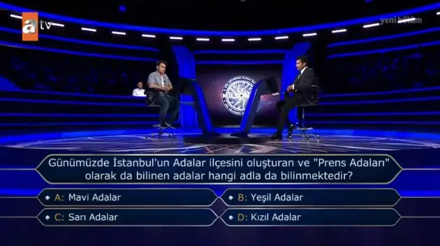 Günümüzde İstanbul'un Adalar ilçesini oluşturan ve 'Prens... Kim Milyoner Olmak İster 17 Ağustos Sorusu Cevabı Nedir? 50 Bin TL'lik soru ve cevabı ne?