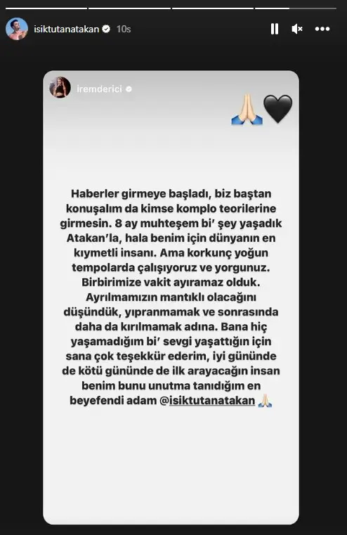 İrem Derici ve Atakan Işıktutan ayrıldı mı? Neden ayrıldı?