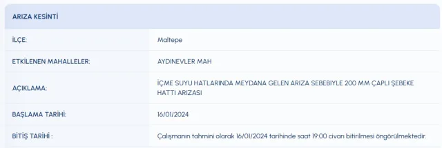 İSKİ İstanbul su kesintisi: İstanbul'da sular ne zaman gelecek? 16 Ocak 2024 İstanbul su kesintisi listesi!