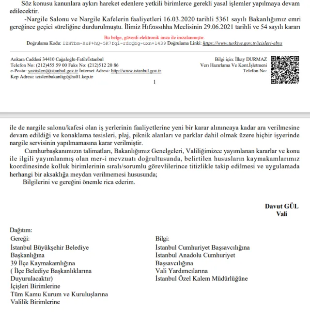 İstanbul nargile içmek yasak mı? İstanbul kafe ve sosyal tesislerde nargile içmek yasaklandı mı? Nargile yasağı ne zaman bitecek?