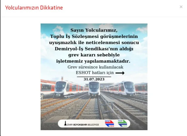 İzmir tramvay çalışıyor mu? İzmir İZBAN çalışıyor mu?