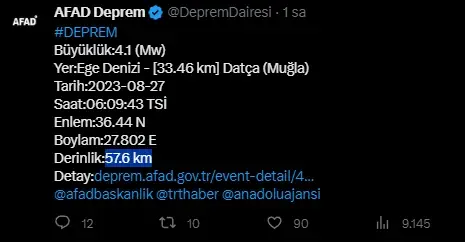 Muğla'da deprem mi oldu? SON DAKİKA: Muğla'da az önce, bugün deprem oldu mu?