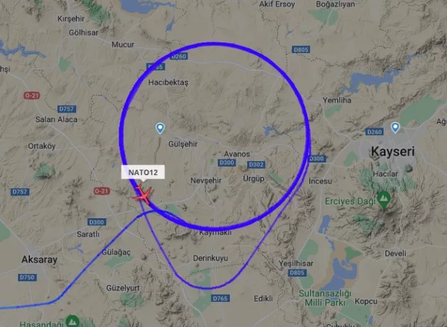 Nevşehir'in üstünde uçan uçak ne? Nevşehir'in üzerinde daire çizen uçak ne uçağı?