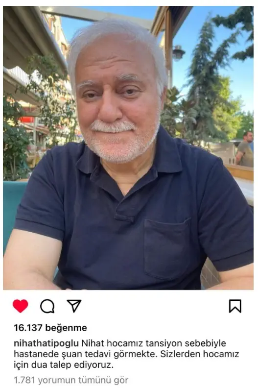 Nihat Hatipoğlu neden hastaneye kaldırıldı? Nihat Hatipoğlu'nun rahatsızlığı ne, hastalığı ne?