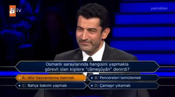 Osmanlı saraylarında hangisini yapmakla görevli olan kişilere 'câmeşûyân'... Kim Milyoner Olmak İster 10 Ağustos 50 Bin TL'lik Soru ve Cevabı nedir?