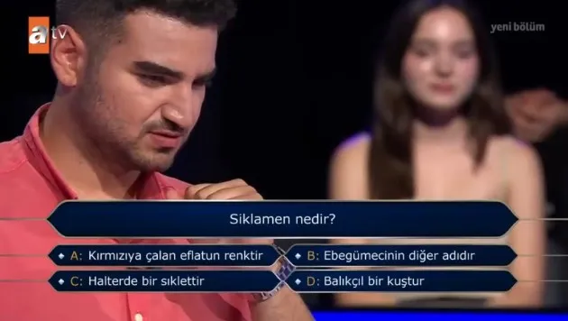 Siklamen nedir? Kim Milyoner Olmak İster 10 Ağustos 50 Bin TL'lik Soru ve Cevabı ne?