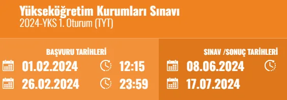YKS başvuruları ne zaman bitiyor? TYT, AYT, YDT başvuruları ne zaman?