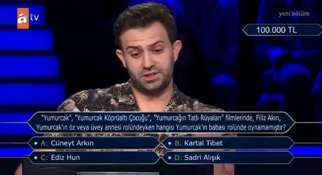 ('Yumurcak', 'Yumurcak Köprüaltı Çocuğu', 'Yumurcağın Ta...) Kim Milyoner Olmak İster 27 Temmuz Sorusu Cevabı Nedir? 100 Bin TL'lik soru ve cevabı ne?